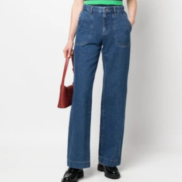 A.P.C. high waist flare jeans blue 25 - Picture 3 of 9